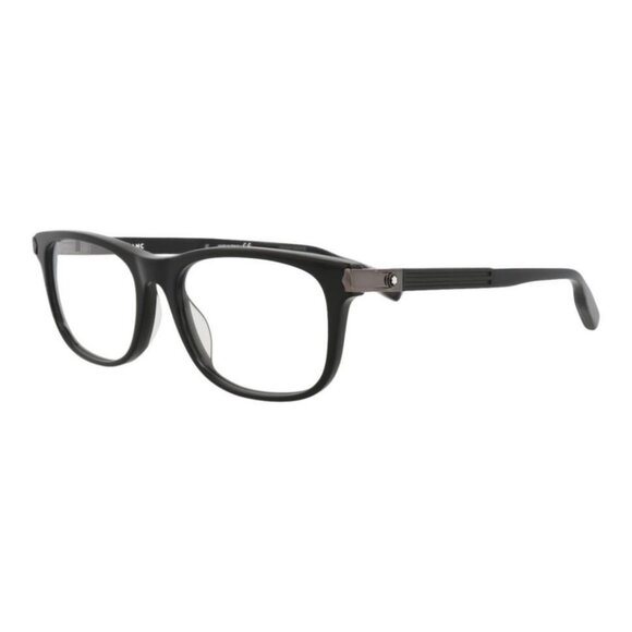 Montblanc Mens Square/Rectangle Black Black Transparent Fashion Designer Eyewear - Picture 1 of 4